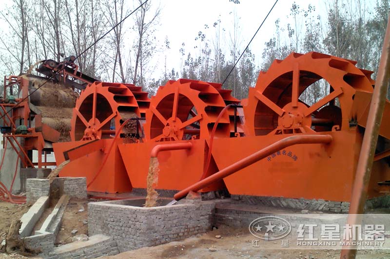 三臺洗砂機同時生產，更有效